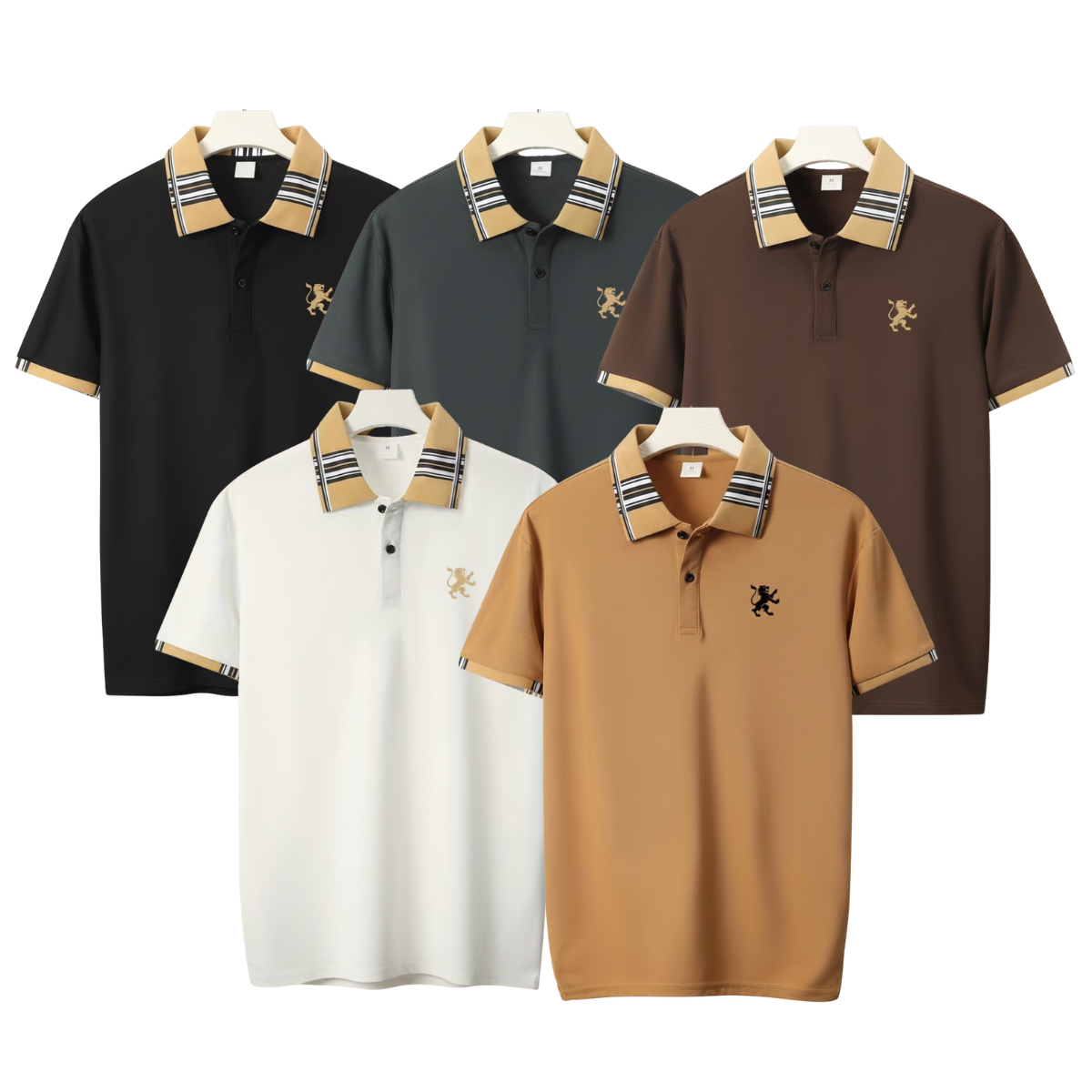 Kit 5 Camisas Polo Lion Tech Masculinas